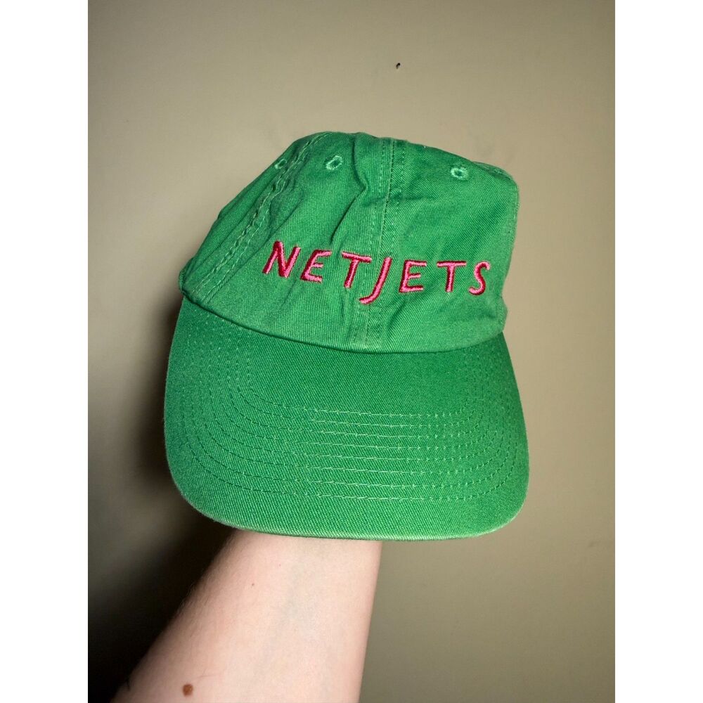 Netjets QS Green/Pink Embroidered Adjustable Golf Strap | OSFM | 100% Cotton